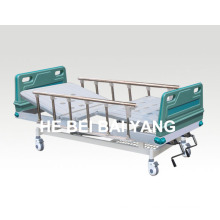 (A-64) -- Movable Double-Function Manual Hospital Bed with ABS Bed Head